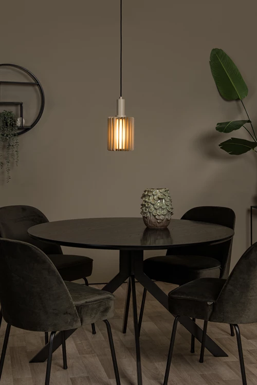 Lucide LAMBRES - Suspension - Ø 15 cm - 1xE27 - Taupe - ambiance 1